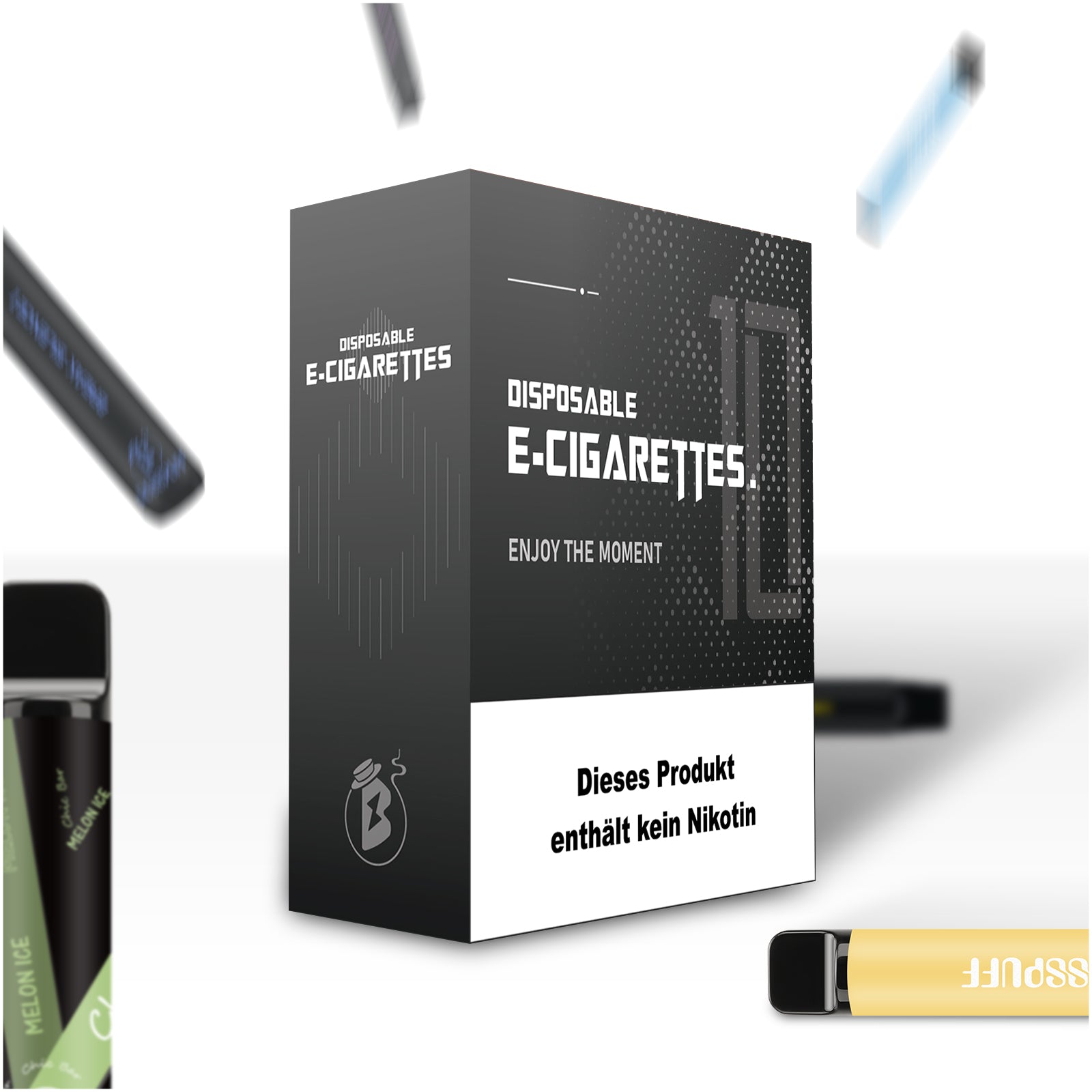 BOSSPUFF -- Einweg E-Zigaretten 12er-Packung - 600 Züge pro Einheit | Vape 0% Nikotin (0mg) | Zufällige Aromen